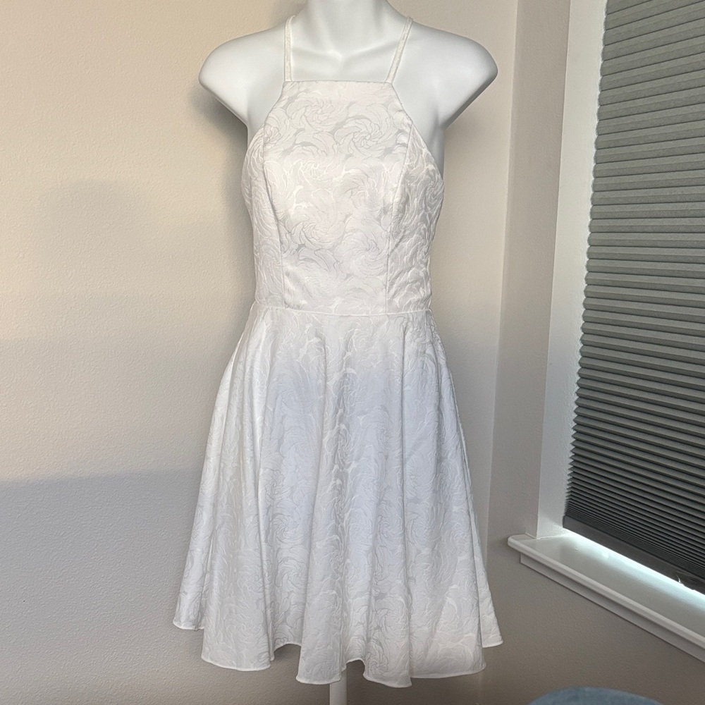 Elegant White Halter Dress